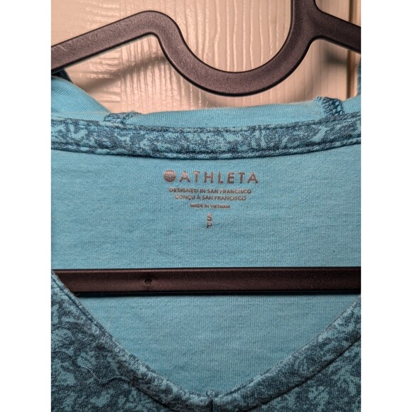 Athleta Sundown Alliance Hoodie Sz Small Sweatshirt Flower Rustic Teal - Picture 2 of 4
